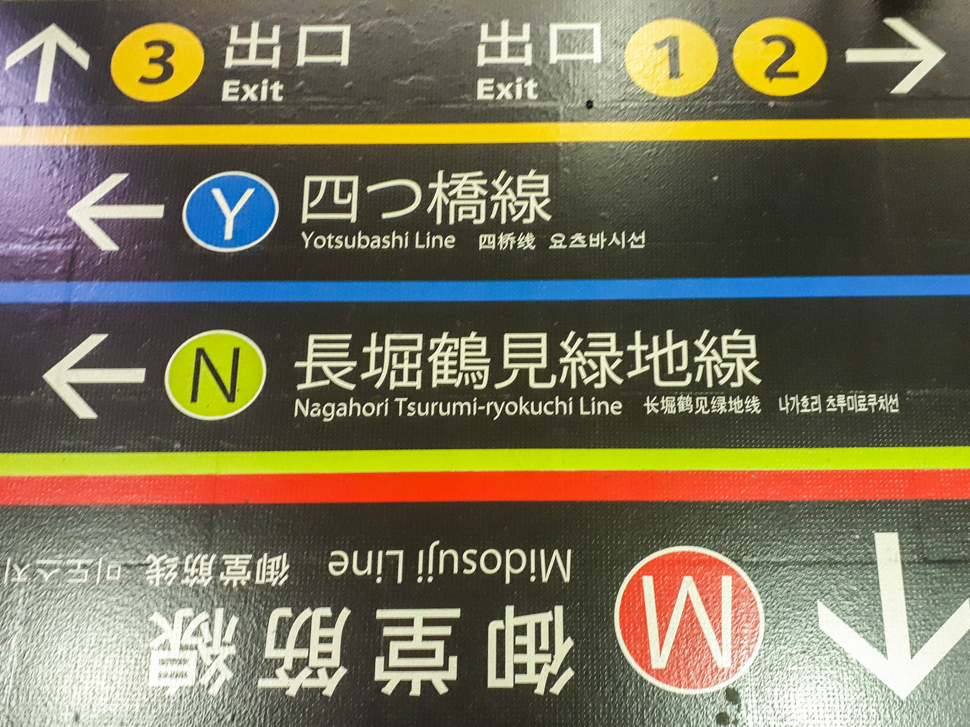 Indications sur le sol pour le métro