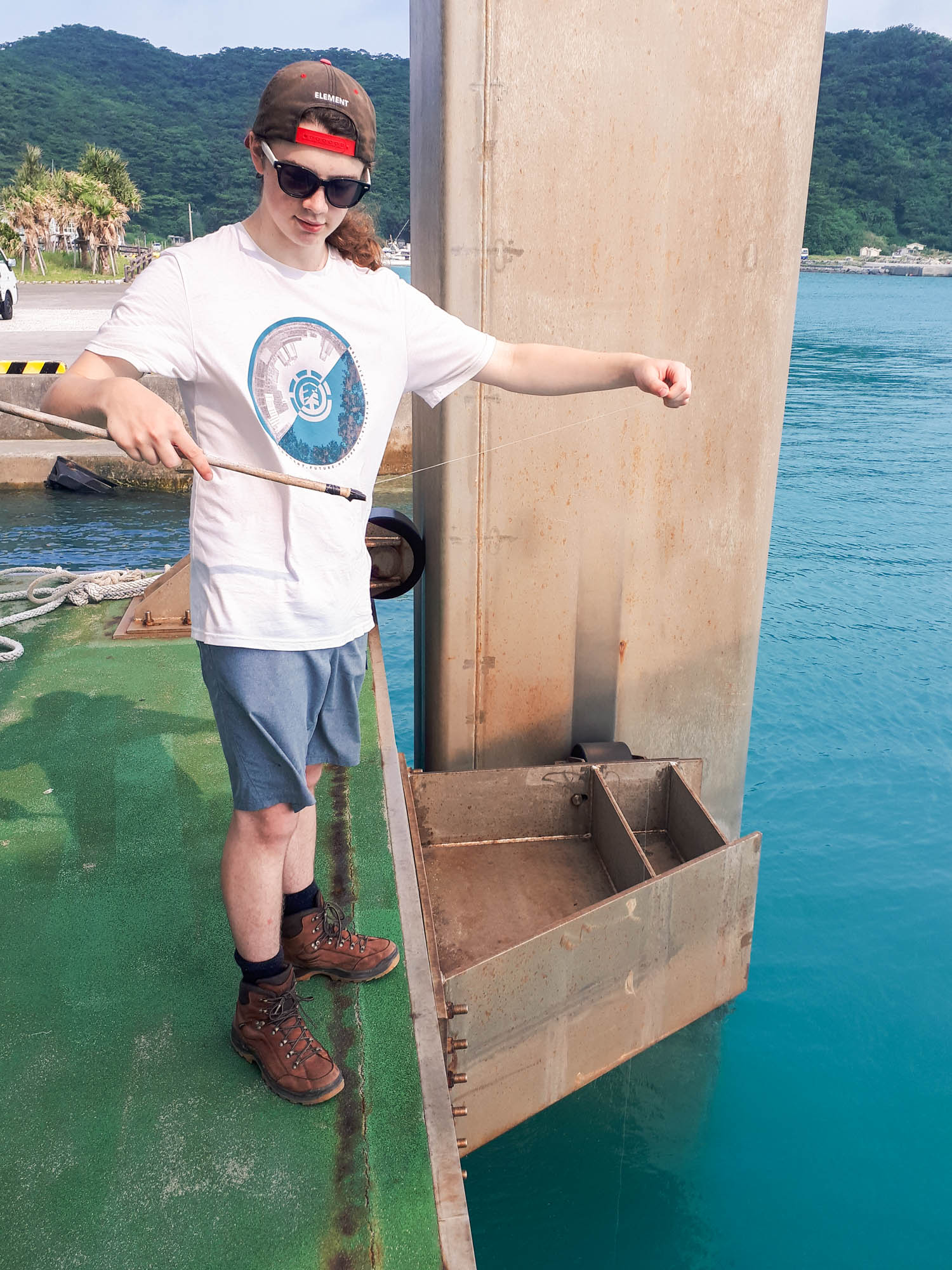 pêche avec un bâton