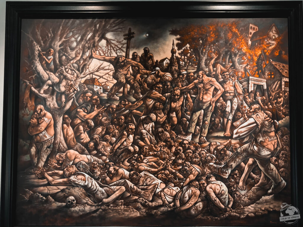Toile touchante du massacre de Srebrenica en juillet 1995